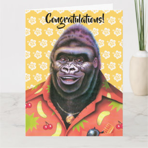 Tarjeta Felicitaciones Card Vain Gorilla design.