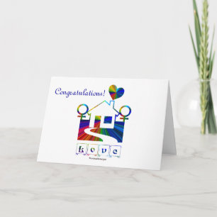 Tarjeta ¡Felicitaciones!-Casa/Cita del arcoiris del matrim