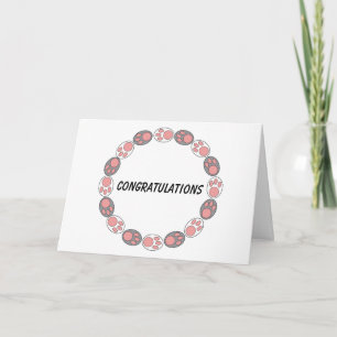 Tarjeta Felicitaciones Cat Paws Graciosa Personalización