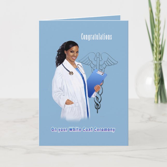 Tarjeta Felicitaciones, ceremonia del abrigo blanco, afroa (Anverso)