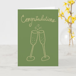 Tarjeta Felicitaciones Champagne Engagement Sketch Doodle