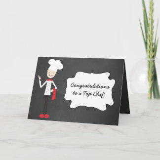 Tarjeta Felicitaciones Chef Cook Graduation Greeting Card