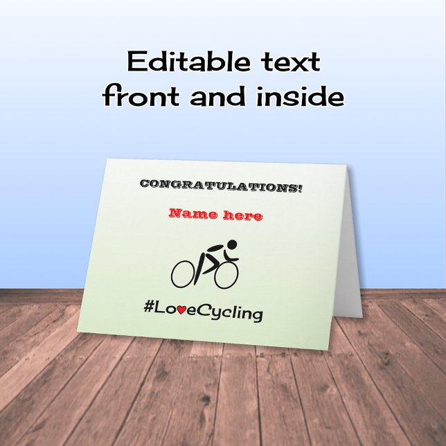 Tarjeta Felicitaciones ciclismo personalizado (Subido por el creador)