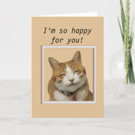 Tarjeta Felicitaciones con Gato Feliz