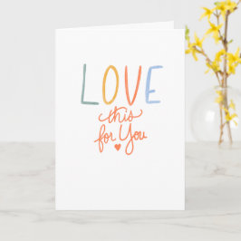 Tarjeta Felicitaciones con Letra a Mano para Amarte Esto