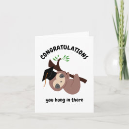 Tarjeta Felicitaciones Curte Sloth Graduation Kawaii