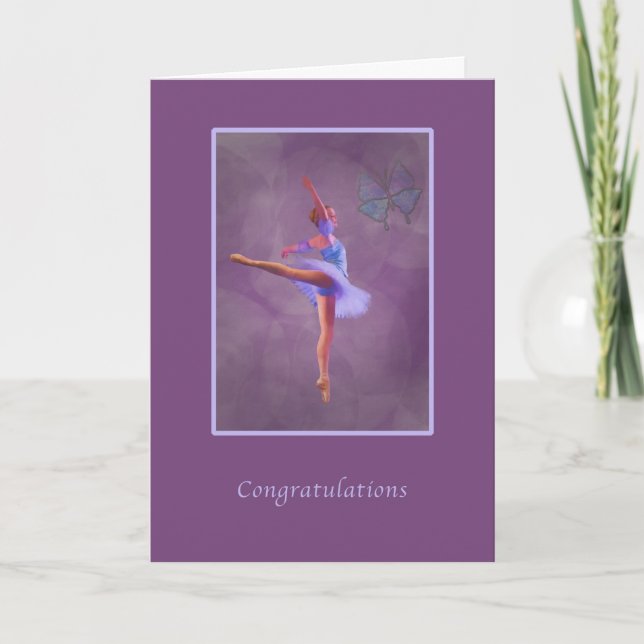 Tarjeta Felicitaciones, Dance Recital, Ballerina (Anverso)