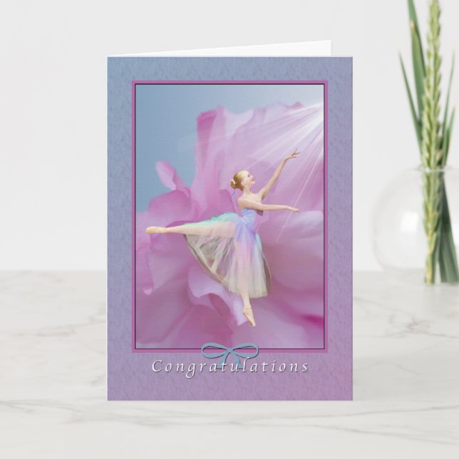 Tarjeta Felicitaciones, Dance Recital, Ballerina (Anverso)