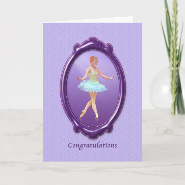 Tarjeta Felicitaciones, Dance Recital, Ballet (Anverso)