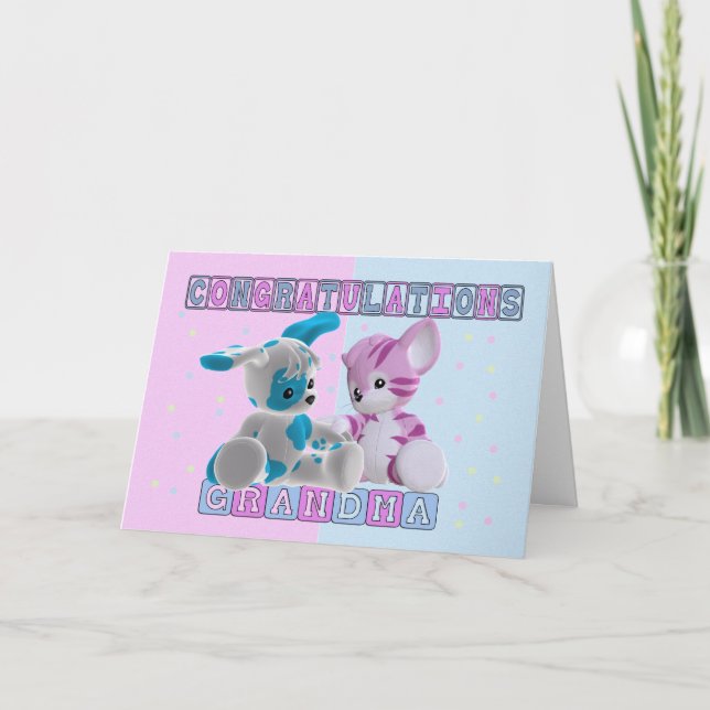 Tarjeta Felicitaciones De Abuela A Gemelos (Anverso)