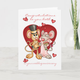 Tarjeta felicitaciones de aniversario a los dos - micrófon