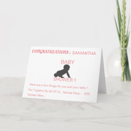 Tarjeta FELICITACIONES DE Baby Shower MADRE