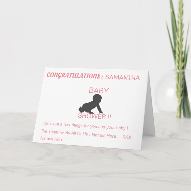Tarjeta FELICITACIONES DE Baby Shower MADRE (Anverso)