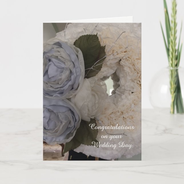 Tarjeta Felicitaciones de boda con peonías (Anverso)