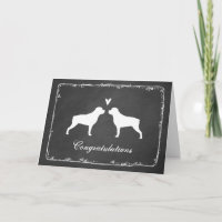 Felicitaciones de boda con siluetas de Rottweiler