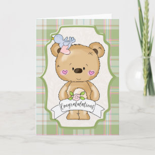 Tarjeta Felicitaciones de boda de osito de peluche