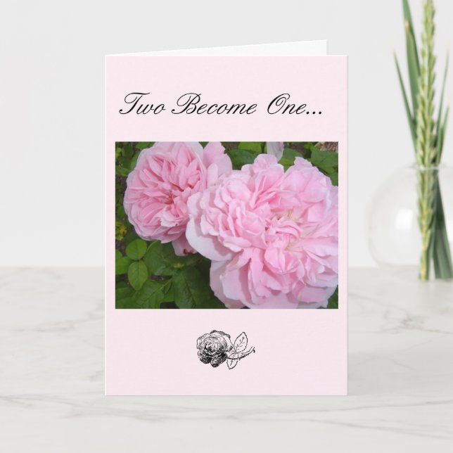 Tarjeta Felicitaciones de boda de rosas (Anverso)