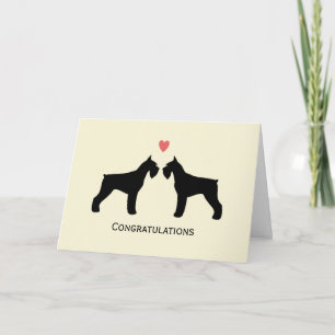 Tarjeta Felicitaciones de boda de schnauzers gigantes