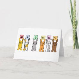 Tarjeta Felicitaciones de boda de Sr y Sra Gatitos Lindos