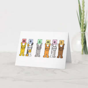 Tarjeta Felicitaciones de boda de Sr y Sra Gatitos Lindos