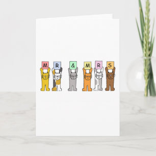 Tarjeta Felicitaciones de boda de Sr y Sra Gatitos Lindos