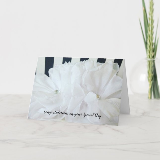 Tarjeta Felicitaciones de boda en blanco y negro (Anverso)