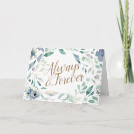Tarjeta Felicitaciones de boda floral de acuarela de lavan