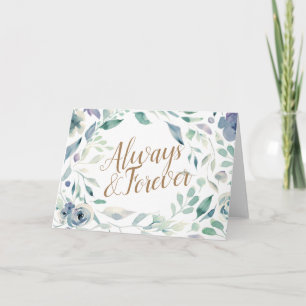 Tarjeta Felicitaciones de boda floral de acuarela de lavan