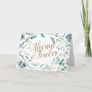 Tarjeta Felicitaciones de boda floral de acuarela de lavan