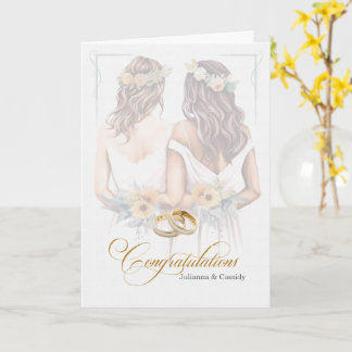 Tarjeta Felicitaciones de boda gay para dos novias