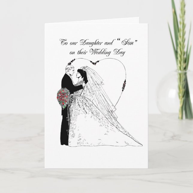 Tarjeta Felicitaciones de Boda Hija y "Yerno" (Anverso)