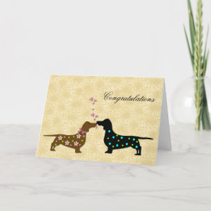 Tarjeta Felicitaciones de Boda para Dachshund