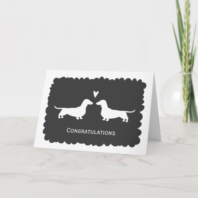 Tarjeta Felicitaciones de boda para Dachshunds | Felicitac (Anverso)