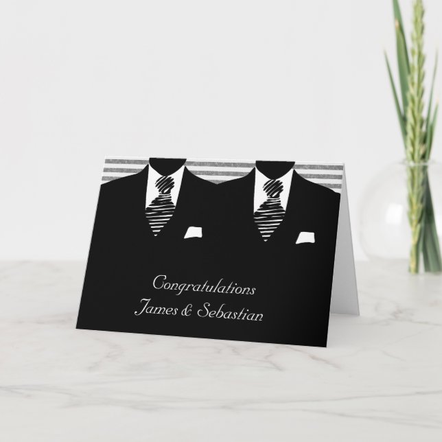 Tarjeta Felicitaciones de boda para dos novios Sr y Sr (Anverso)