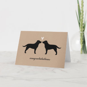 Tarjeta Felicitaciones de boda para Labrador Retriever neg
