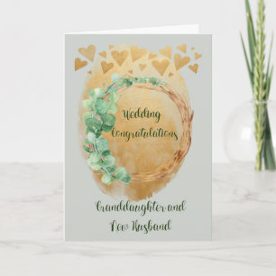 Tarjeta Felicitaciones de boda para nieta y esposo