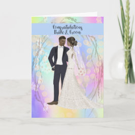 Tarjeta Felicitaciones de boda para pareja negra