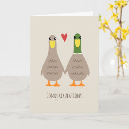 Tarjeta Felicitaciones de Boda Patos de Amor Divertido Con
