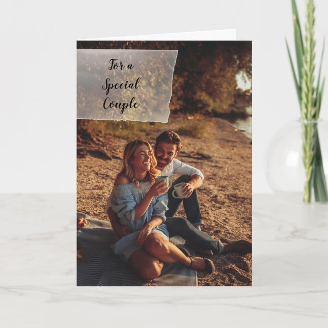 Tarjeta Felicitaciones de boda personalizadas con foto (Anverso)