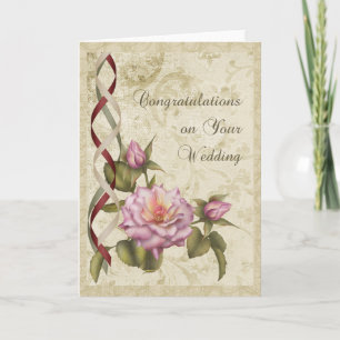 Tarjeta Felicitaciones de Boda Vintage