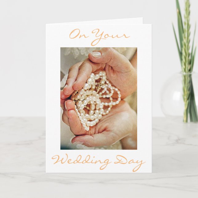 TARJETA FELICITACIONES DE "BRIDE'S PEARLS" A SU BODA (Anverso)