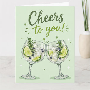 Tarjeta Felicitaciones de cumpleaños con Gin y Tónica