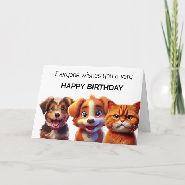 Tarjeta Felicitaciones de cumpleaños de todos (Anverso)