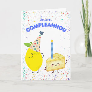 Tarjeta Felicitaciones de cumpleaños italianas Buon Comple