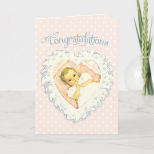 Tarjeta Felicitaciones de época por el Recién nacido