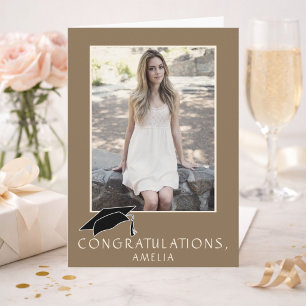 Tarjeta Felicitaciones de graduación con foto simples y mo
