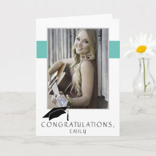 Tarjeta Felicitaciones de graduación con foto simples y mo