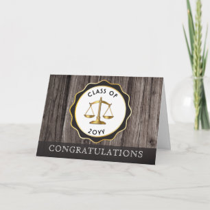 Tarjeta Felicitaciones de graduación de abogado de ley de 