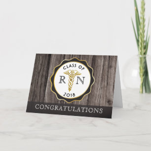 Tarjeta Felicitaciones de graduación de Enfermería RN Rúst