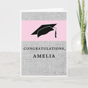Tarjeta Felicitaciones de graduación en gris rosa rústico